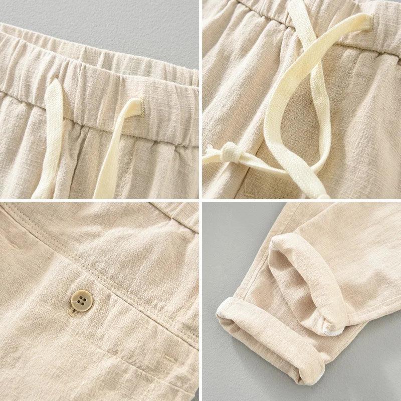 Men's Linen Trousers Rovino - Pure - PURECLO
