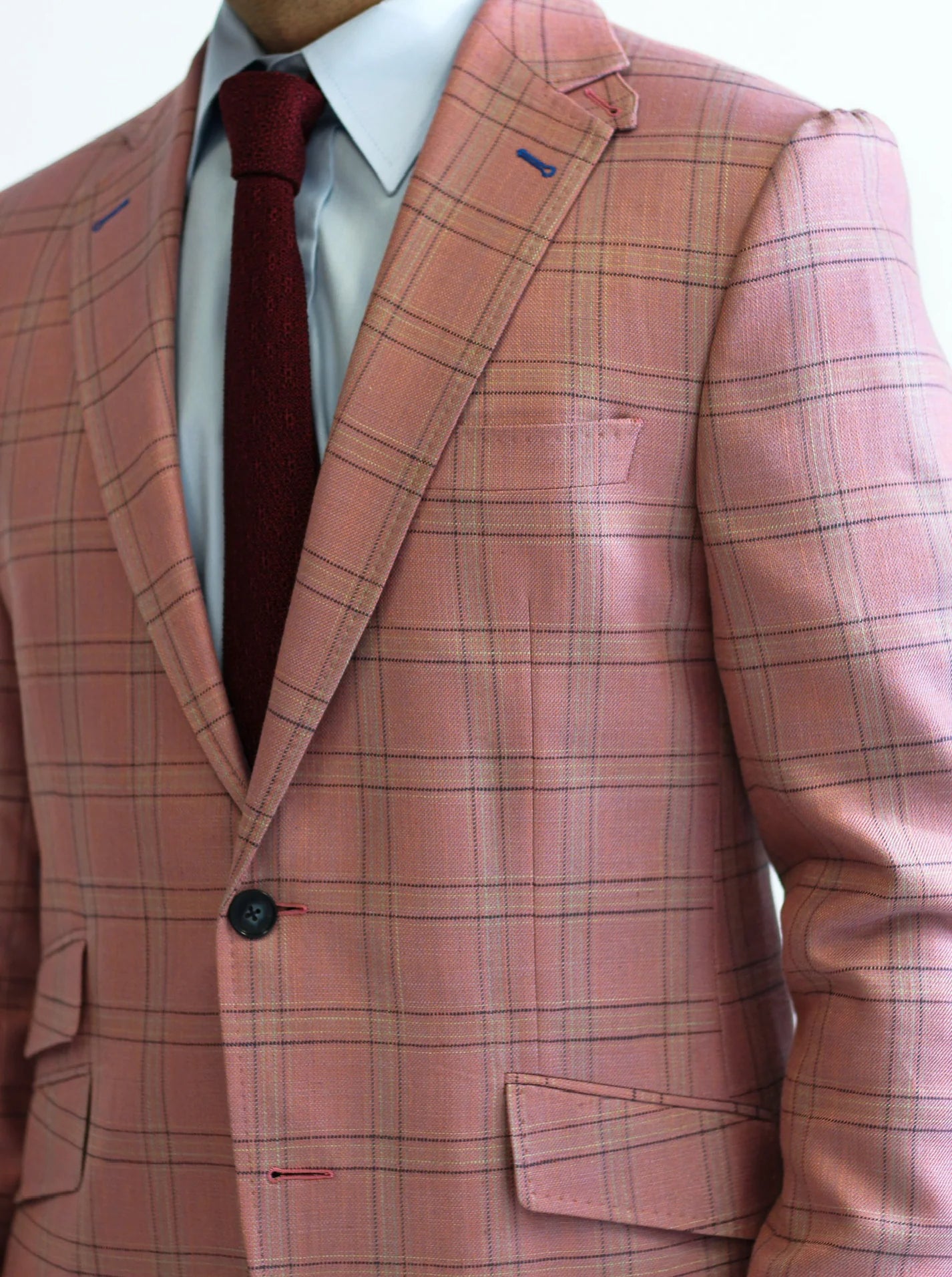 PURE | Cavani Anzug mit Karomuster – Rosa