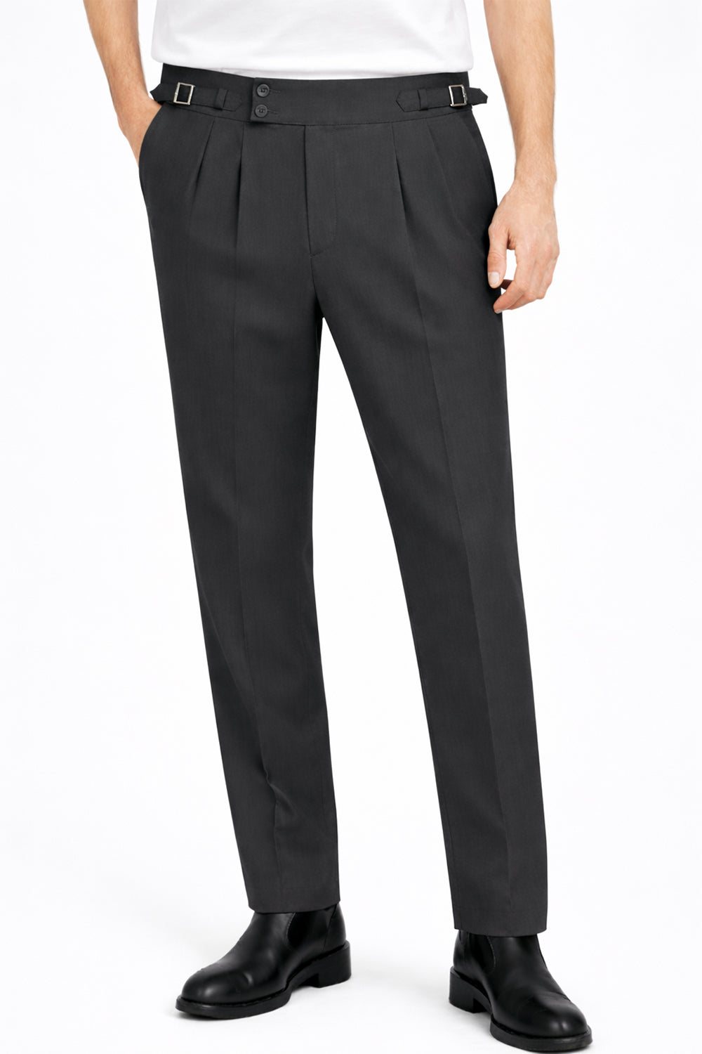 IVAR® Graphite Charcoal Pleated Gurkha Pants