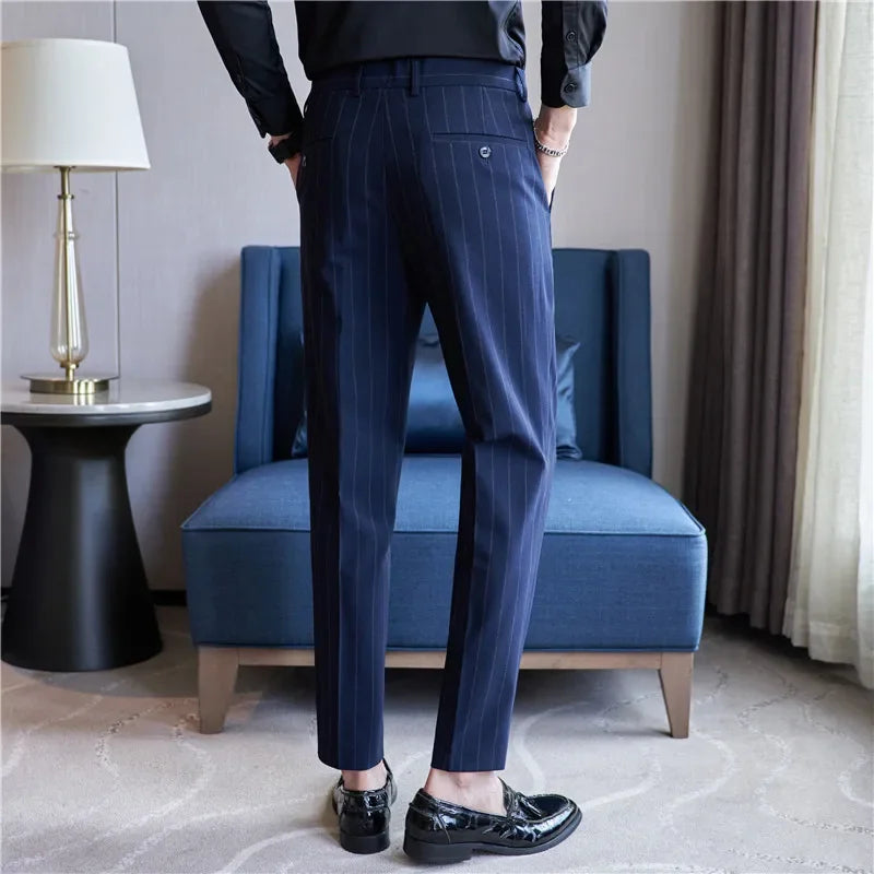 Pinstripe Suit Trousers for Men - Pure - PURECLO