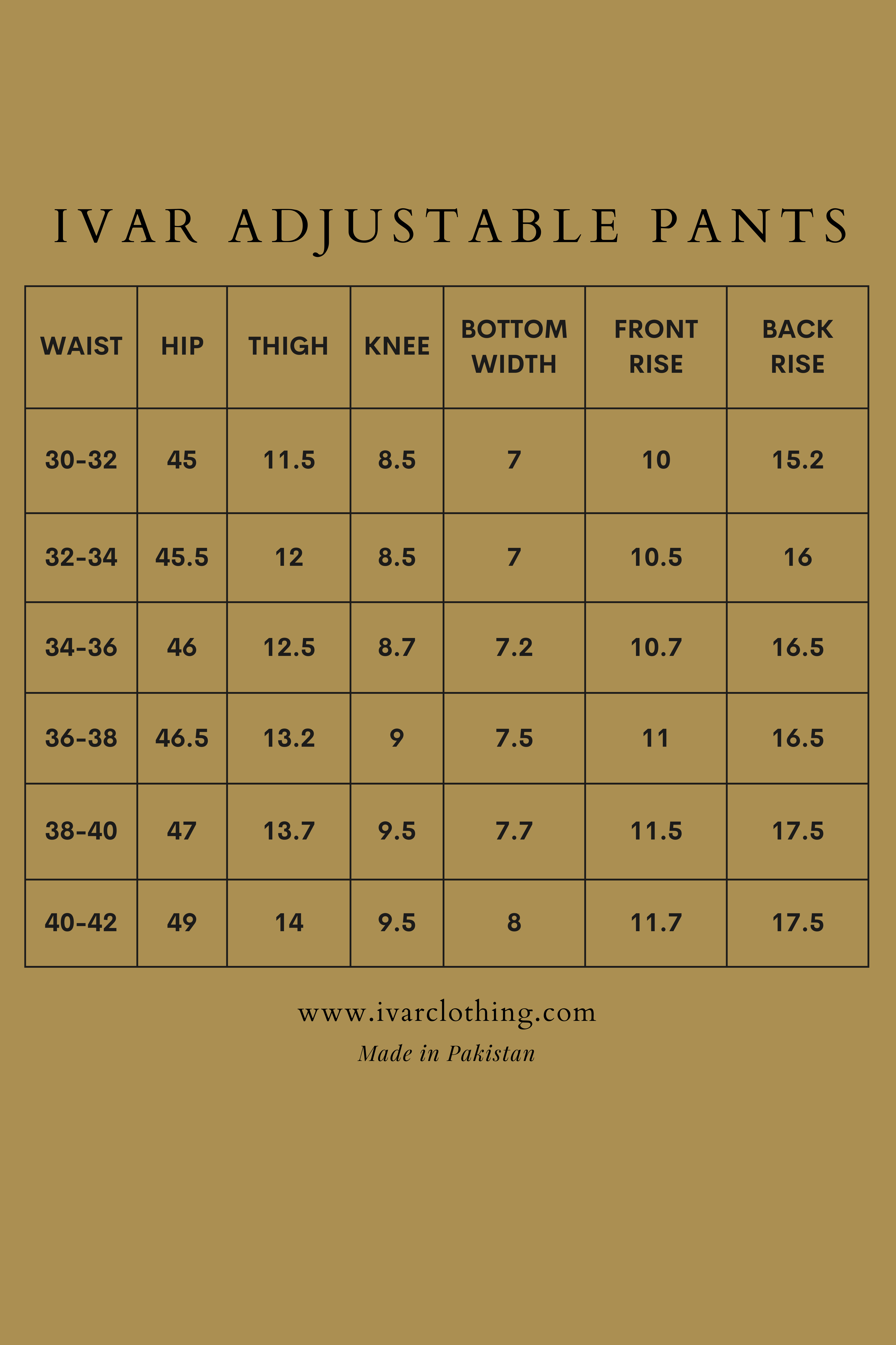 IVAR® Black Adjustable pleated pants