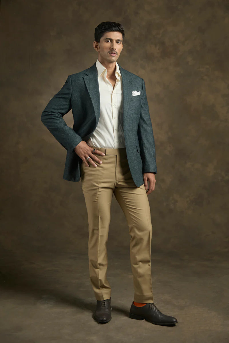 PURE | Flaschengrüner Blazer mit Struktur 