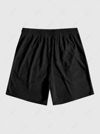 Jacquard Terry Cloth Textured Short Sleeves T Shirt With Shorts Two Piece Set BLACK LIGHT BLUE LIGHT COFFEE WHITE - PURECLO