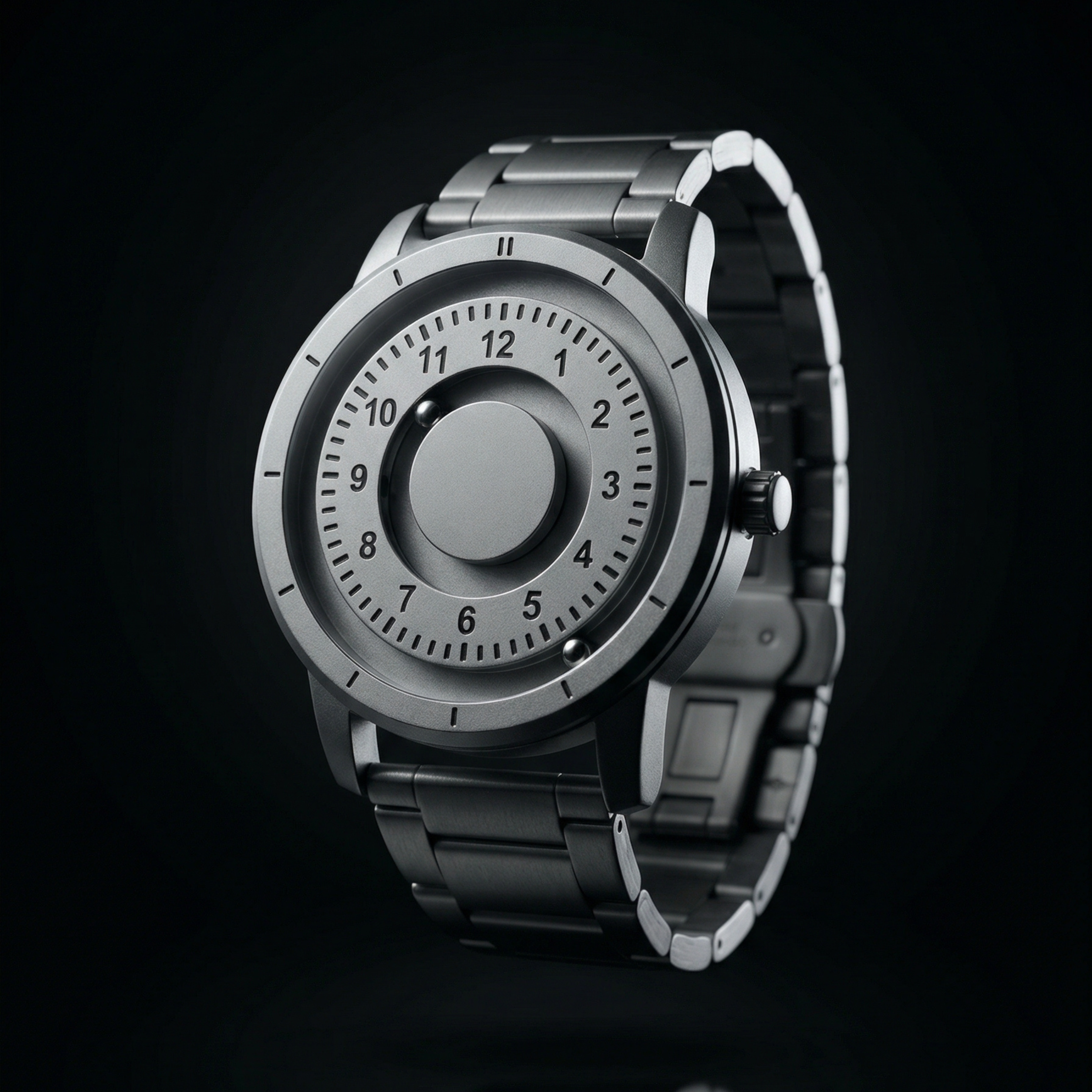 Magneto Metal Natural Number Silver Watch Classic