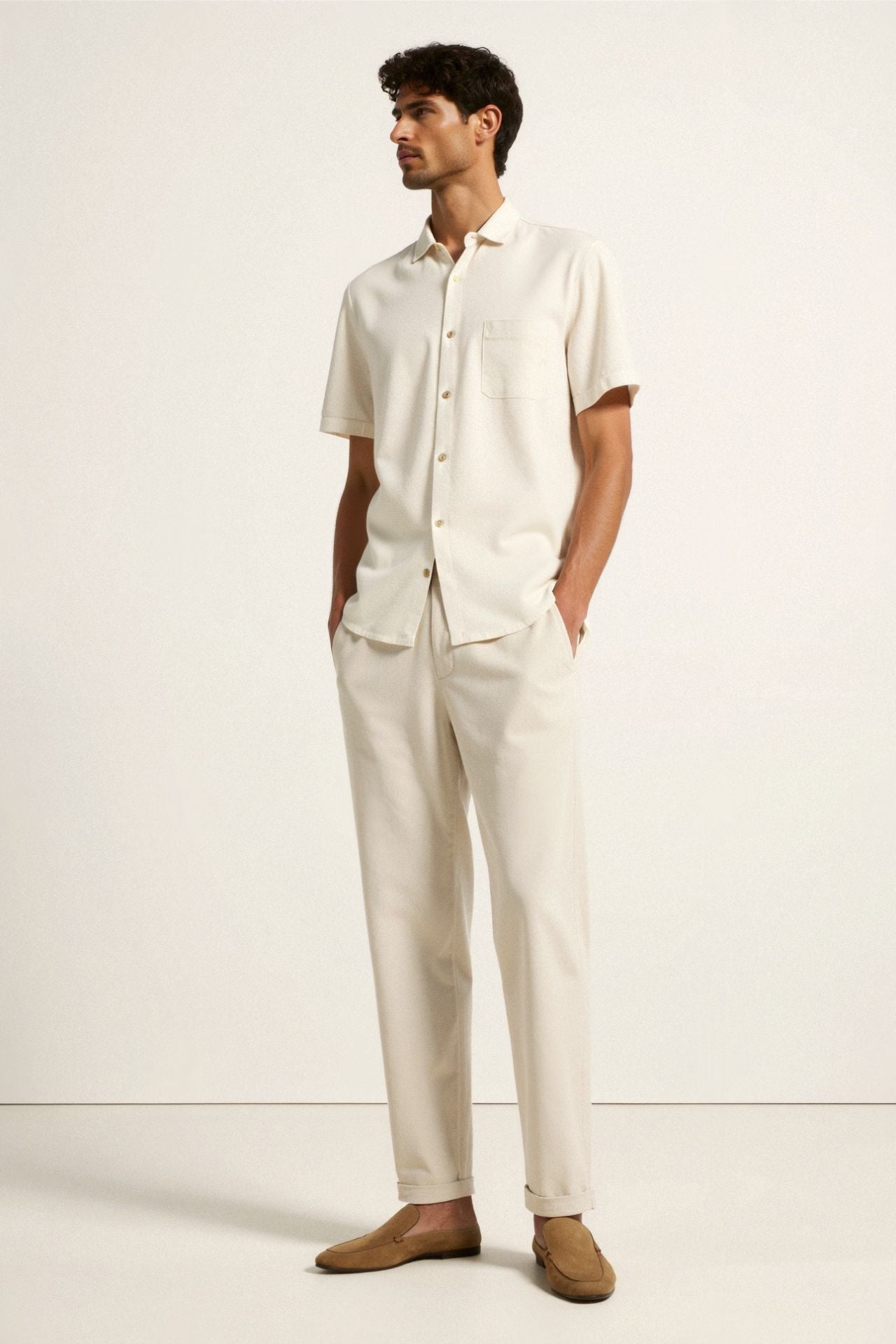 NOBA Regular Fit Linen Loose Pants