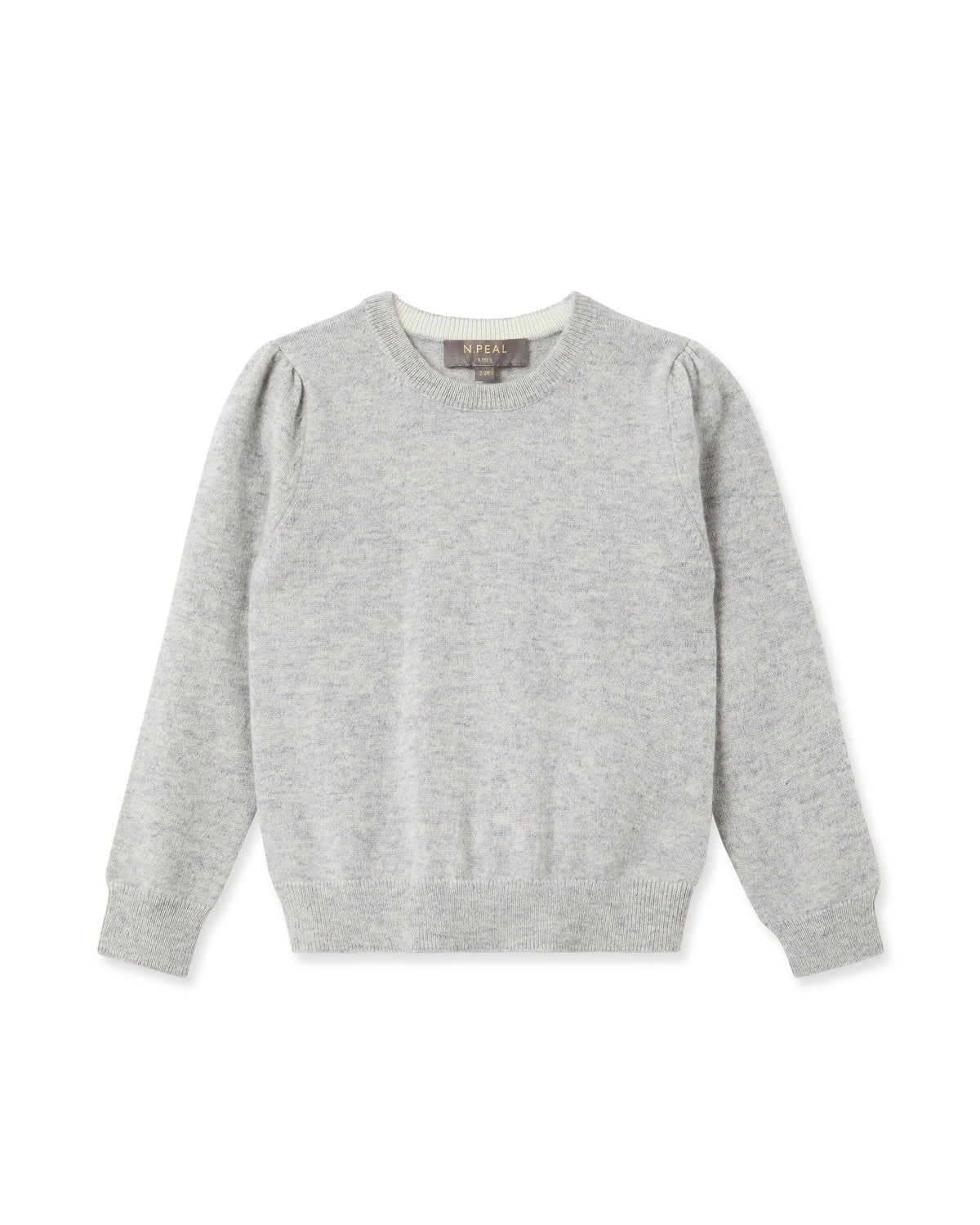 Girls Round Neck Cashmere Jumper Fumo Grey