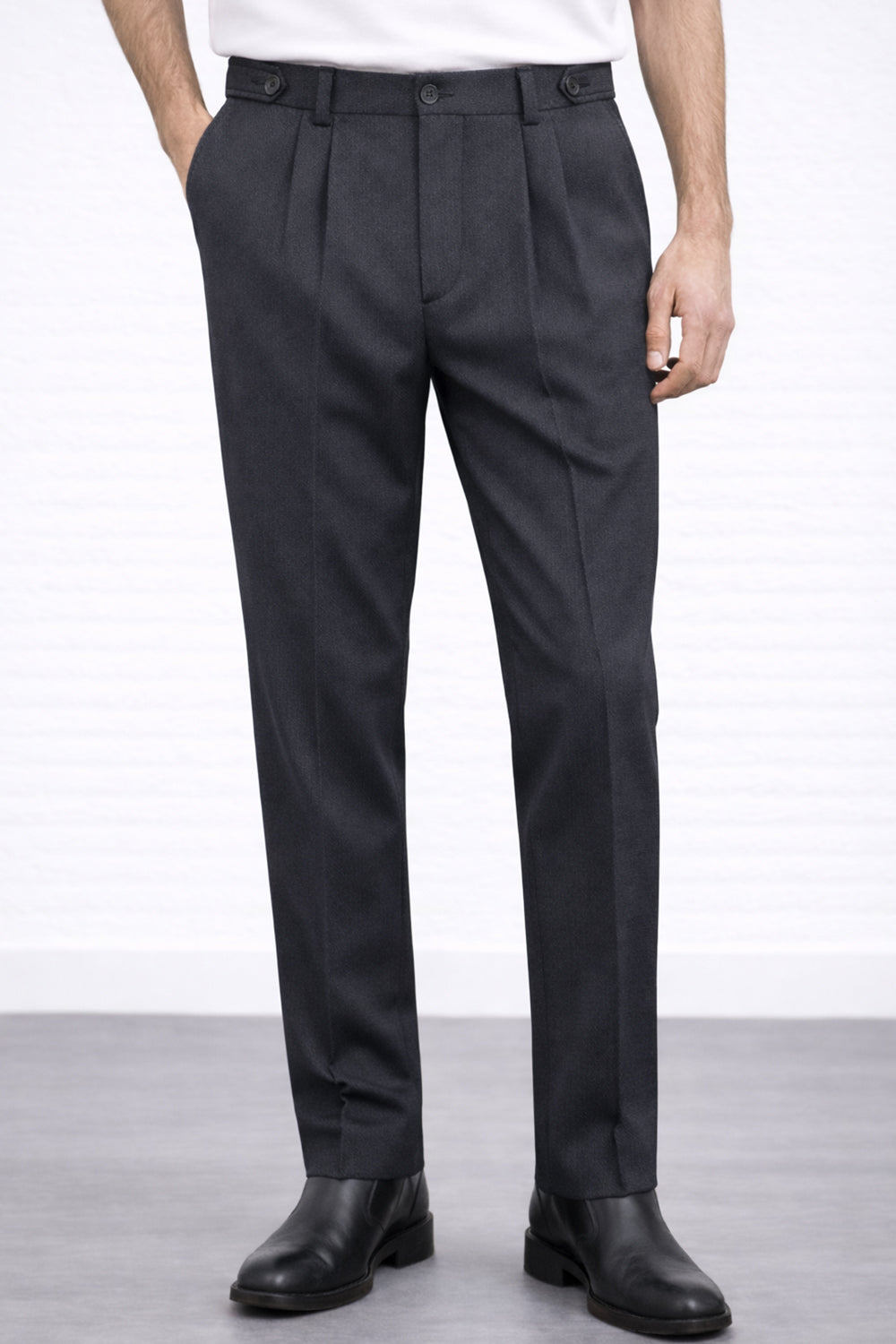IVAR® Graphite Charcoal Adjustable pleated pants