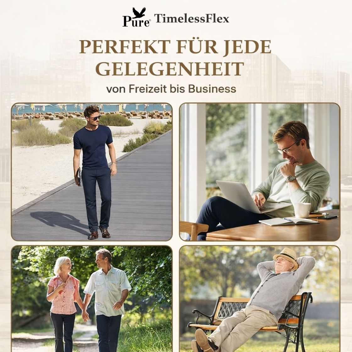 Pure TimelessFlex – Tuyau droit classique avec 4 brins extensibles 