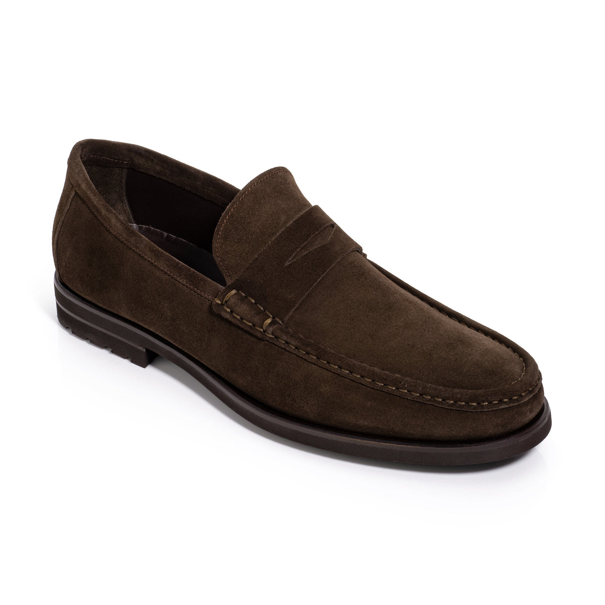 Belfast Dark Brown Suede Penny Loafer
