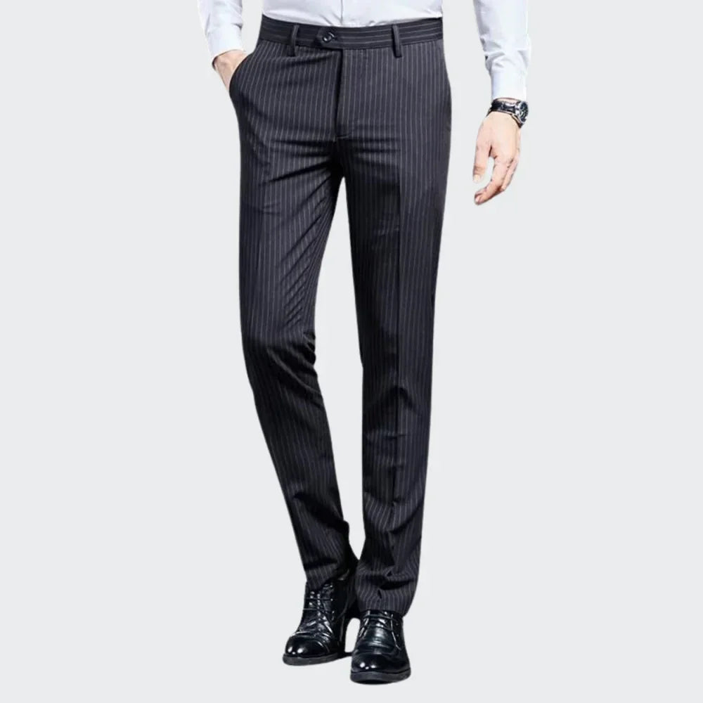 Premium Herren-Anzughose, gestreift - Rein
