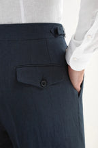 Navy Linen Shorts, men's navy blue breathable linen shorts, elegant lightweight summer shorts, refined casual wear, comfortable and versatile, short en lin bleu marine pour hommes, short estival respirant, short élégant et sophistiqué, pantaloncini in lino blu navy, bermuda traspirante e raffinato, abbigliamento casual di classe.