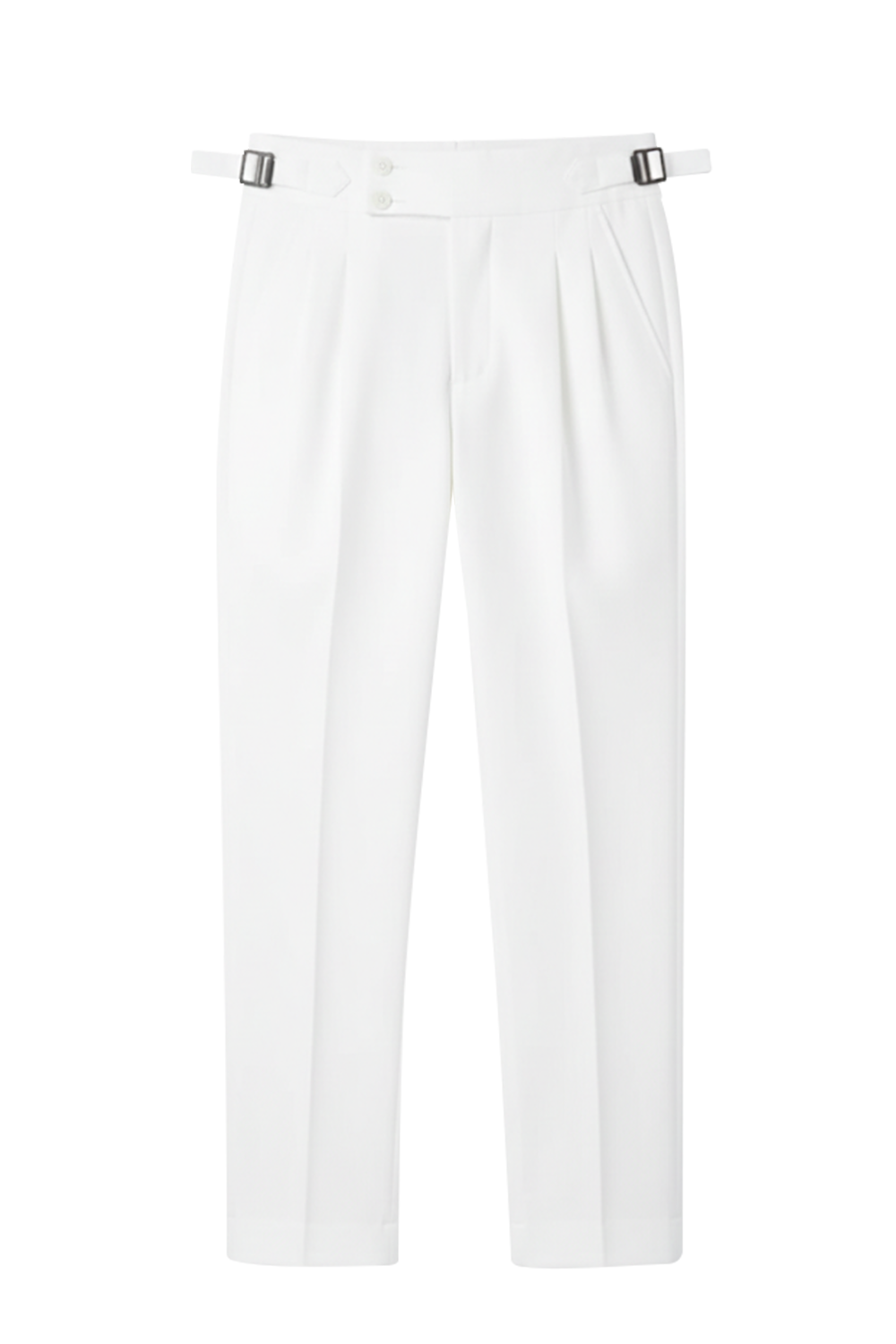 IVAR® White Pleated Gurkha Pants