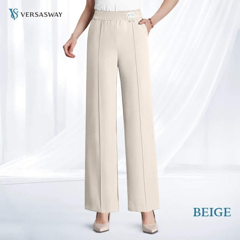 Pure&amp;Clo – Ultraweiche, bequeme High-Rise-Hose mit elastischem Bund 