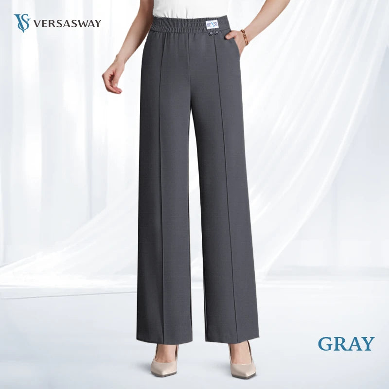 Pure&amp;Clo – Ultraweiche, bequeme High-Rise-Hose mit elastischem Bund 