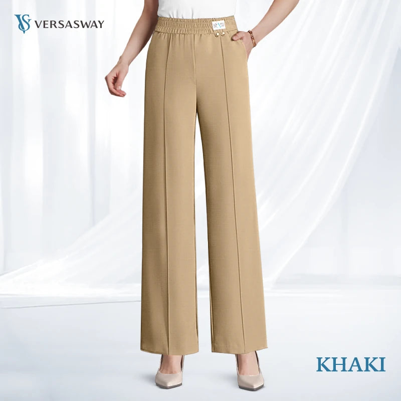 Pure&amp;Clo – Ultraweiche, bequeme High-Rise-Hose mit elastischem Bund 
