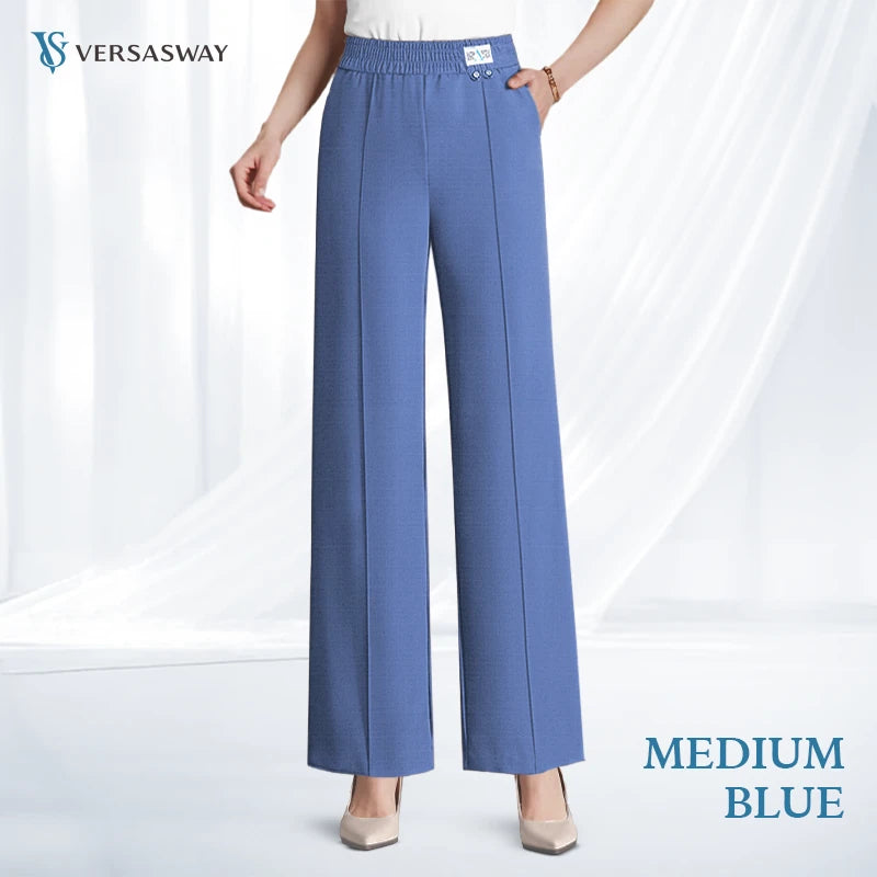 Pure&amp;Clo – Ultraweiche, bequeme High-Rise-Hose mit elastischem Bund 