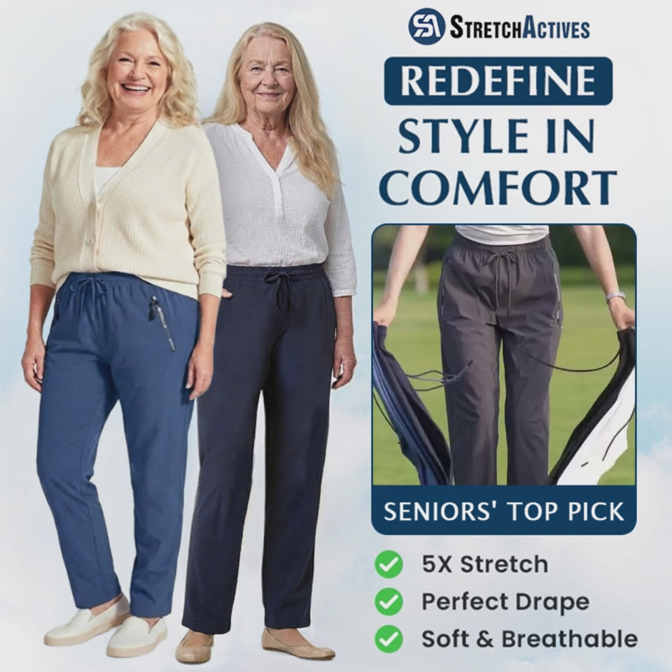 Pure&amp;Clo - Pantalon ultra-doux à taille haute élastique et confortable 